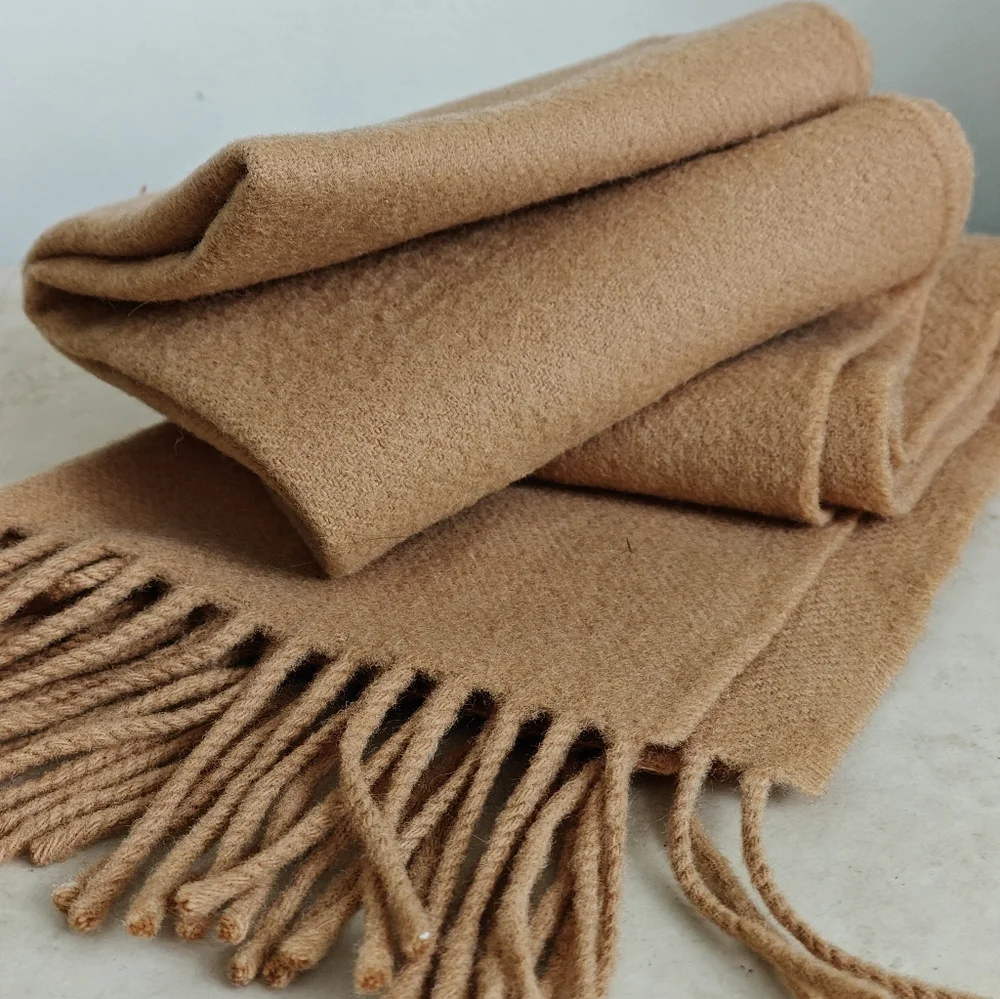 Begg & Co Camel Tone Lambeswool Scarf - Picture 2 of 6
